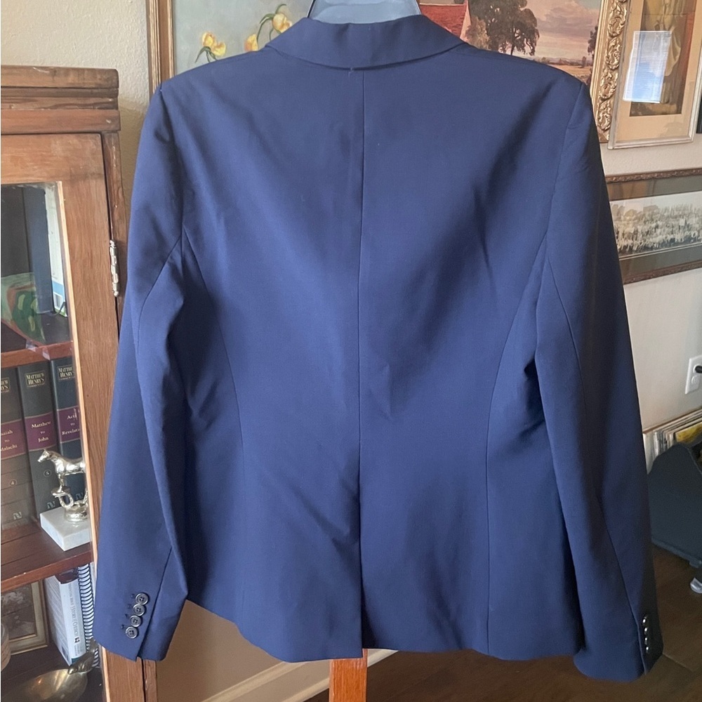 J. Crew Bi Stretch Tollegno 1900 women’s tall wool blazer jacket 12T navy blue - Picture 7 of 11